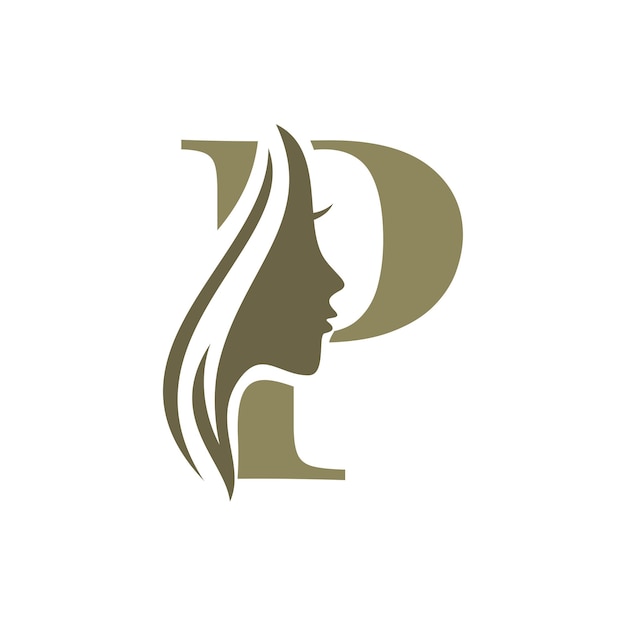 Logotipo De Cara De Belleza Letra P