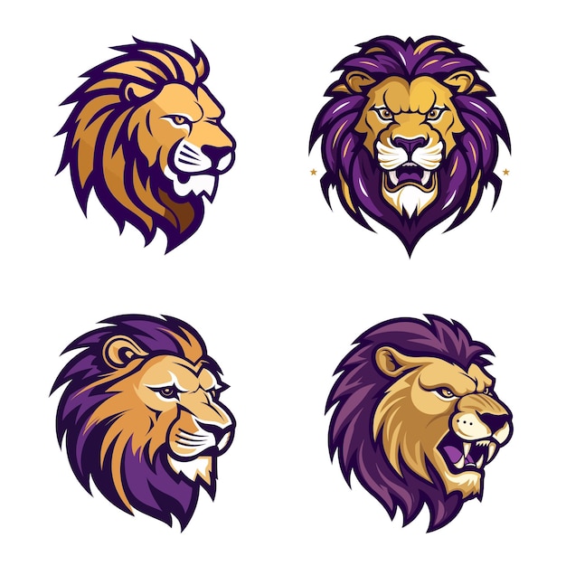 Vector logotipo de cara de león