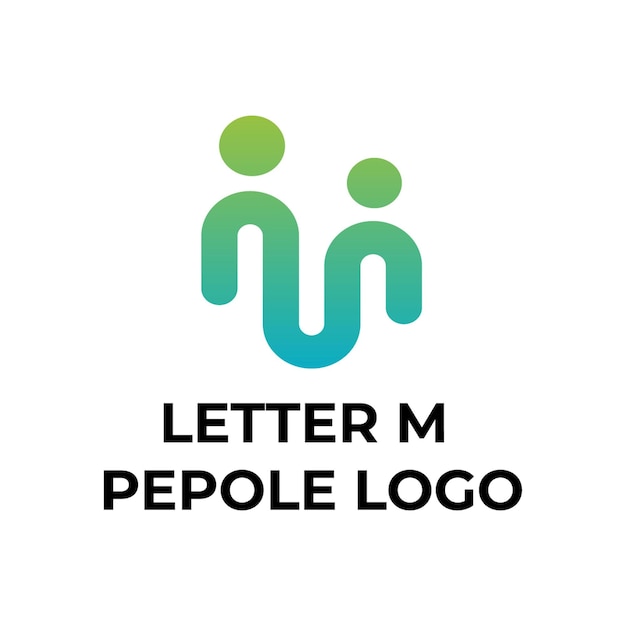 El logotipo de la cara de la letra M pepole
