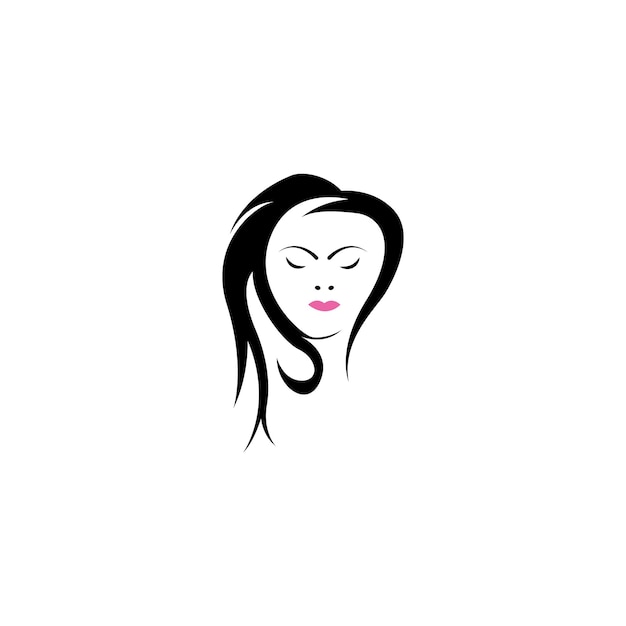 Logotipo de cara de mujer hermosa