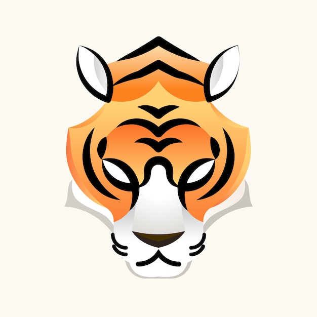 Vector logotipo de cara de tigre para el diseño