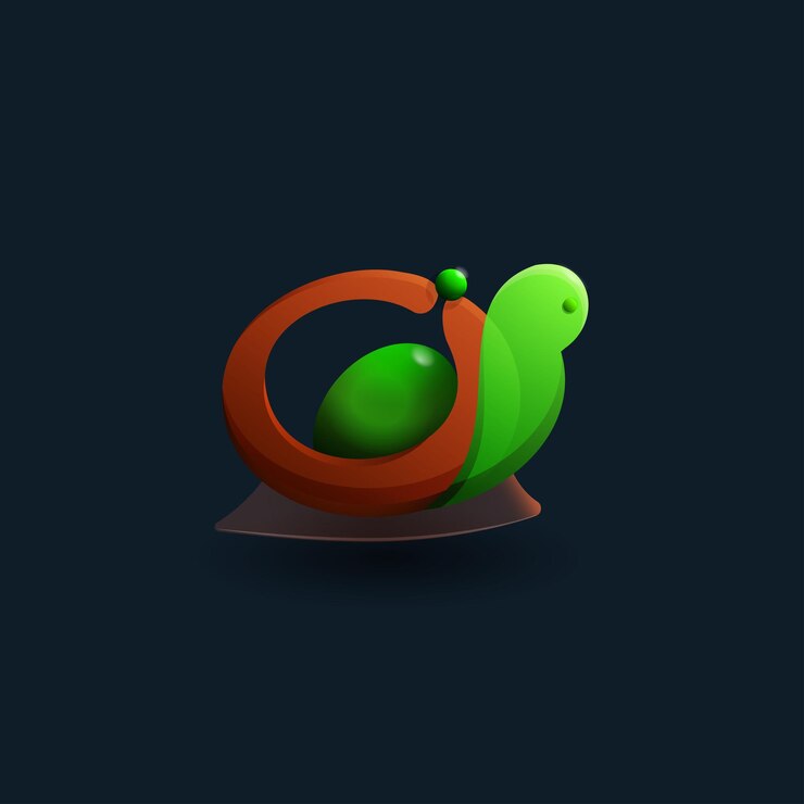 Vector logotipo de caracol con estilo degradado