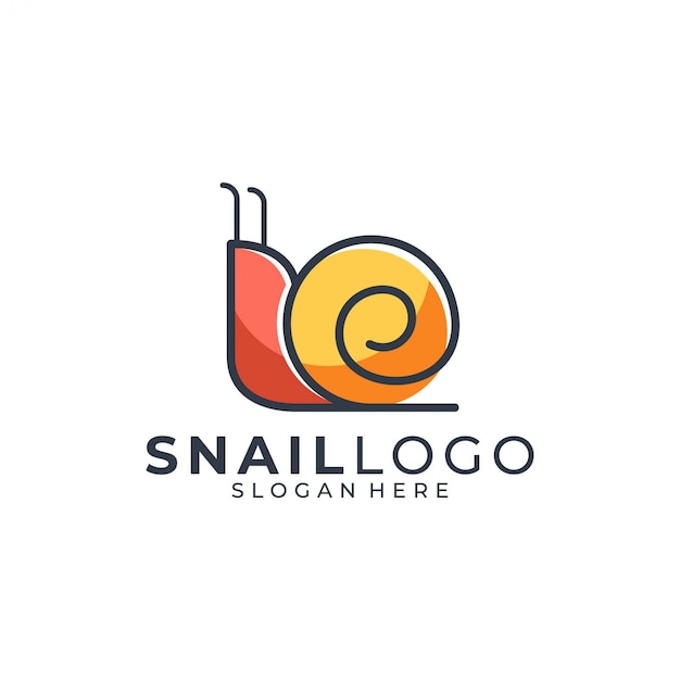 Vector logotipo de caracol simple colorfull