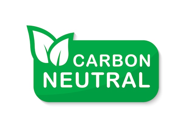 Logotipo de carbono neutral Signo verde libre de CO2 Ecología sin etiqueta de contaminación