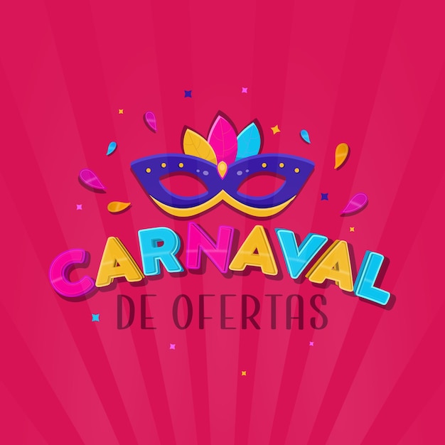 Logotipo de carnaval de ofertas para maquillaje en brasil.