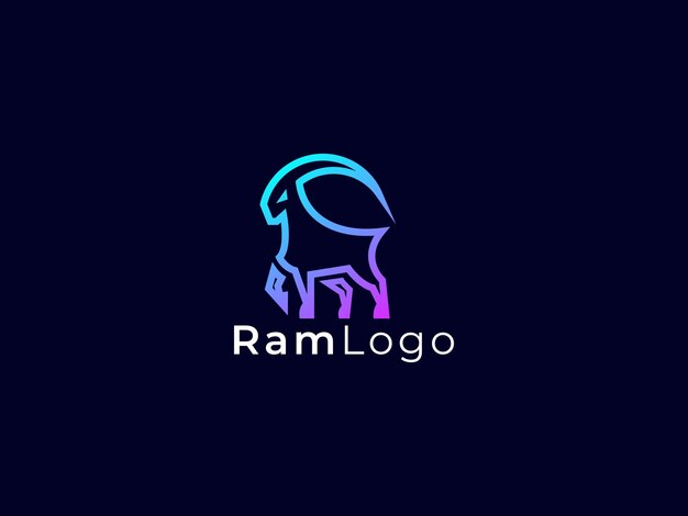 Logotipo de carnero moderno vectorial