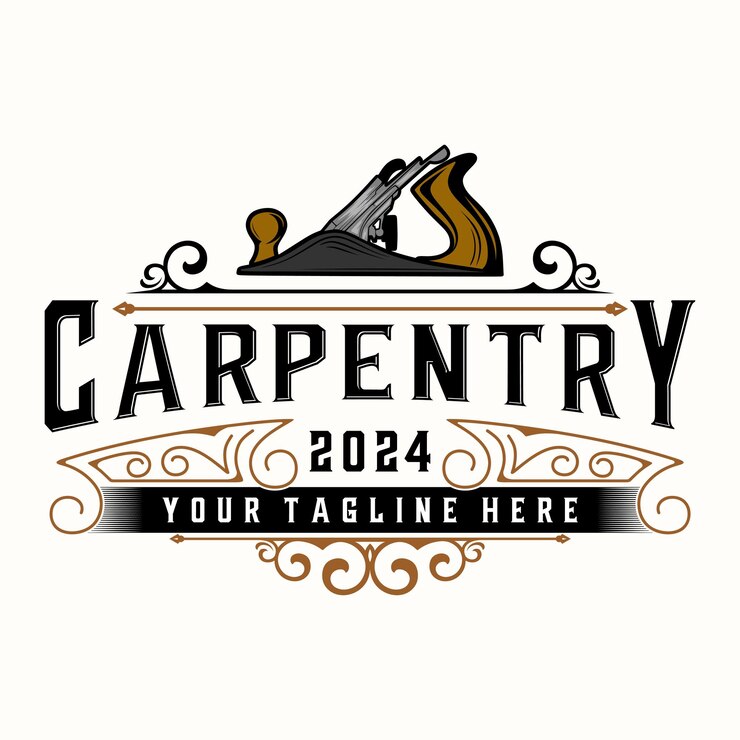 Vector logotipo de carpintero planador de mano vio estilo vintage para la construcción de muebles y mejoras para el hogar