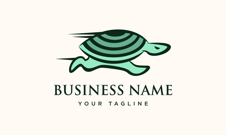 Vector logotipo de carrera de tortuga de arte lineal