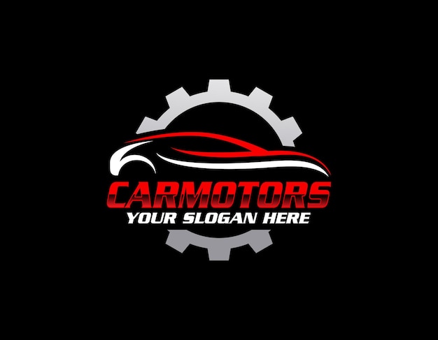 Logotipo de carreras de autos Vector Premium