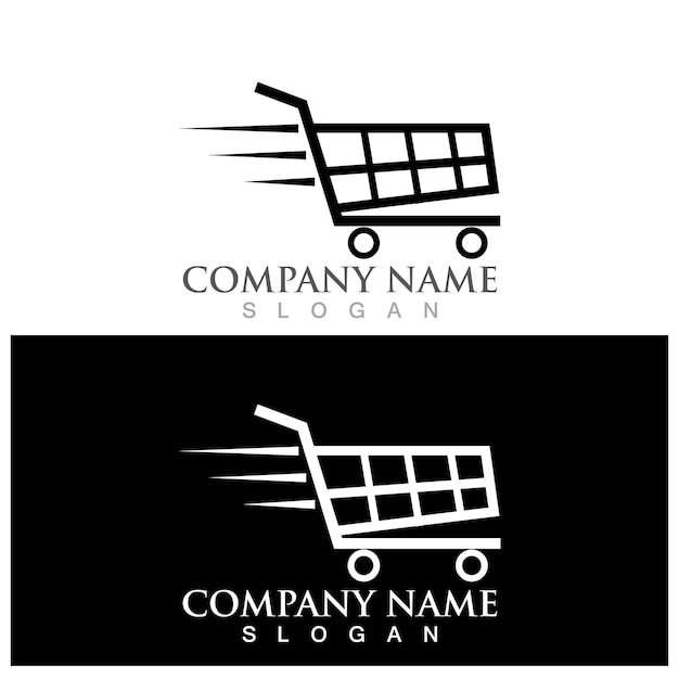 Logotipo de carrito de compras y plantilla vectorial