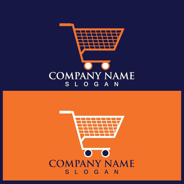 Logotipo de carrito de compras y plantilla vectorial