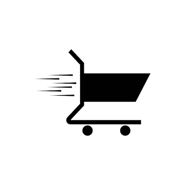 Vector logotipo de carrito de compras y plantilla vectorial