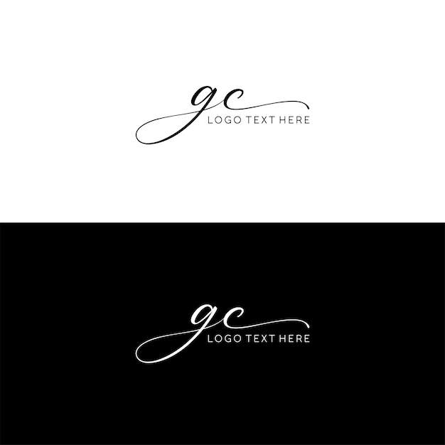 Logotipo de carta escrita a mano de GC, logotipo de GC, logotipo de firma de GC, logotipo de script de GC, monograma de GC, iniciales de GC