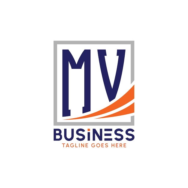 Logotipo de la carta de negocios de MV Logotipo moderno de MV para la marca corporativa Logotipo de éxito de MV Crecimiento