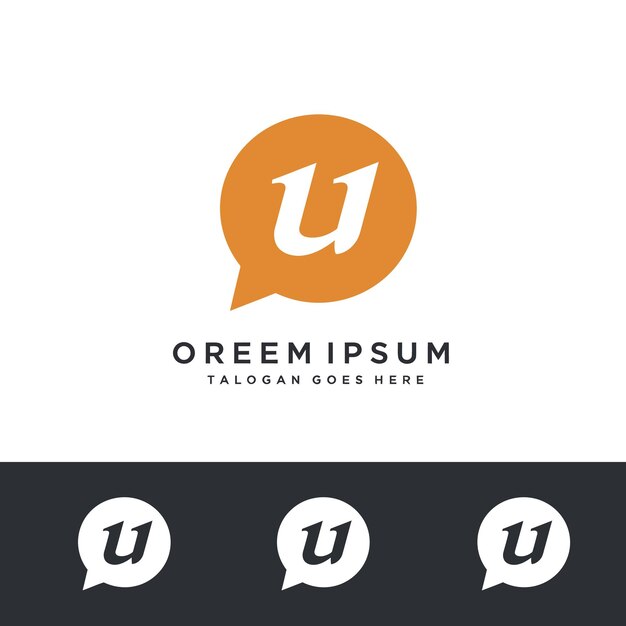 El logotipo de la carta U del chat