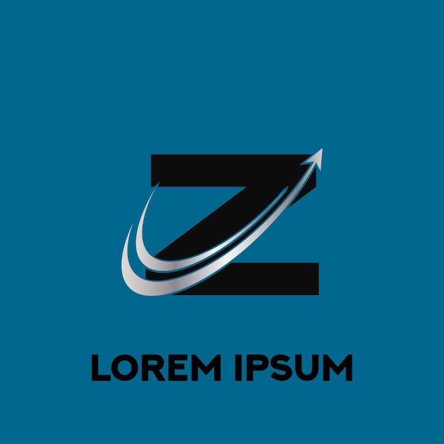 Logotipo de carta de viaje abstracto Z