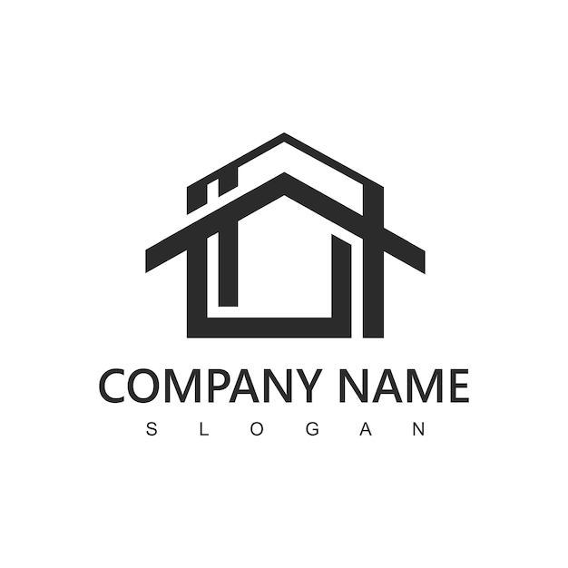 Logotipo de la casa para la agencia inmobiliaria realtor o property management company