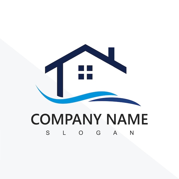 Logotipo de la casa para la agencia inmobiliaria realtor o property management company