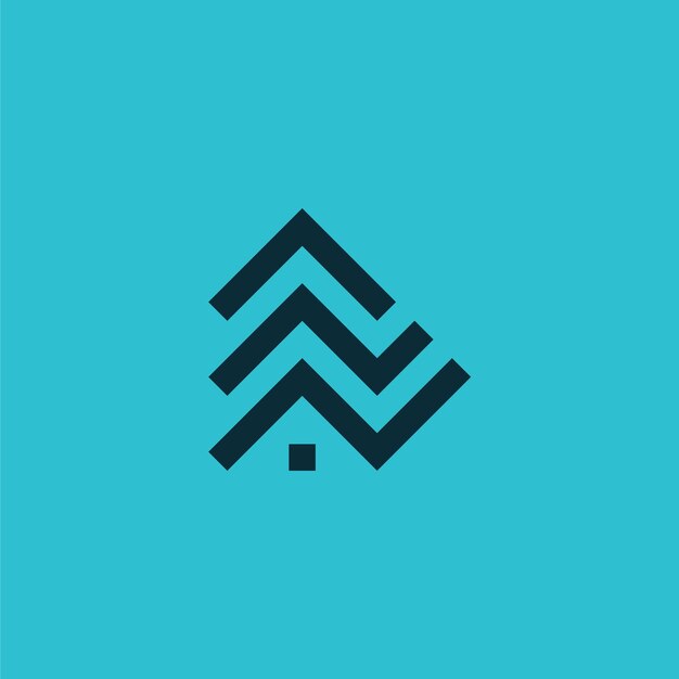logotipo de la casa del árbol de pino de la letra N