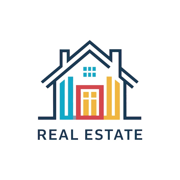 un logotipo de casa para bienes raíces se muestra en un fondo blanco