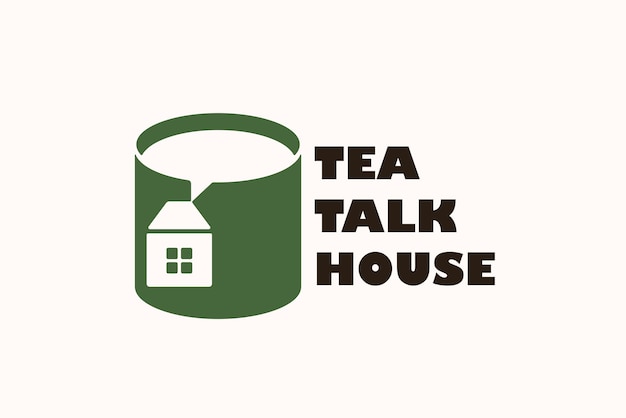 Vector logotipo de la casa de charlas de té