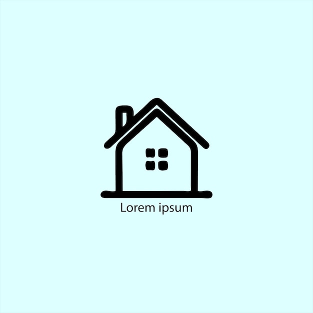 Un logotipo de la casa de color en fondo blanco