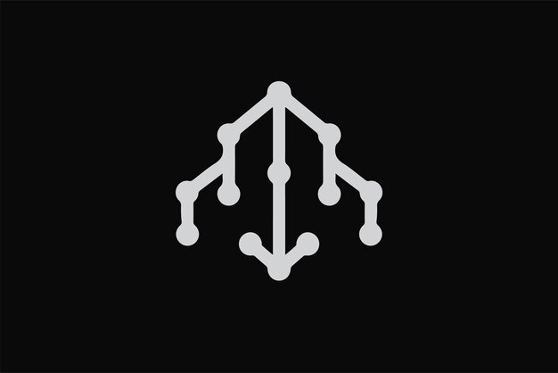 Logotipo de la casa con diseño de conexión de línea