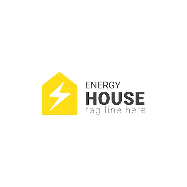 logotipo de la casa de energía diseño simple casa electricidad