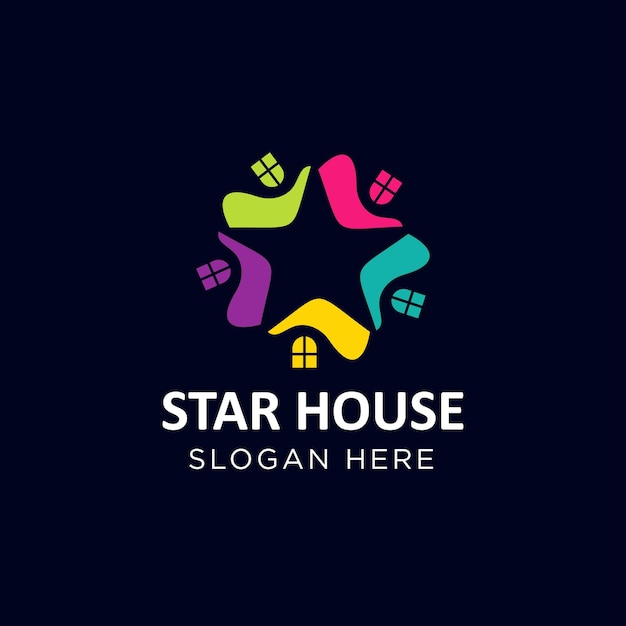 Logotipo de la casa estrella con estilo colorido