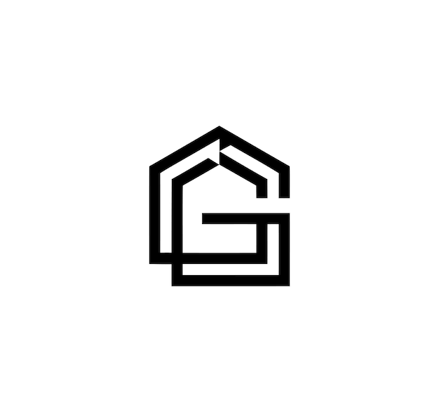 Logotipo de la casa geométrica con la letra G
