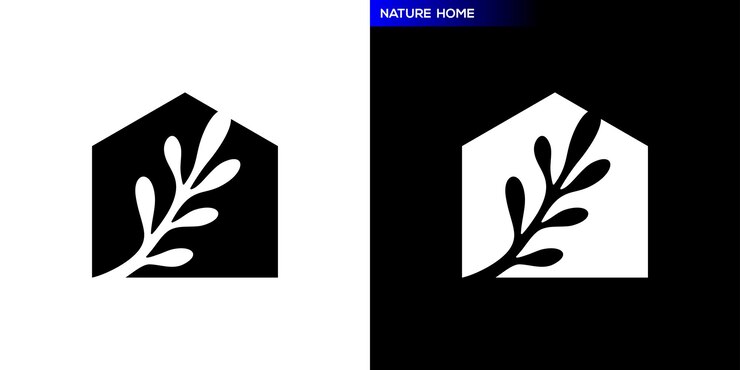 Logotipo de la casa de hojas Plantas de crecimiento natural Templata de diseño del símbolo del icono EPS 10