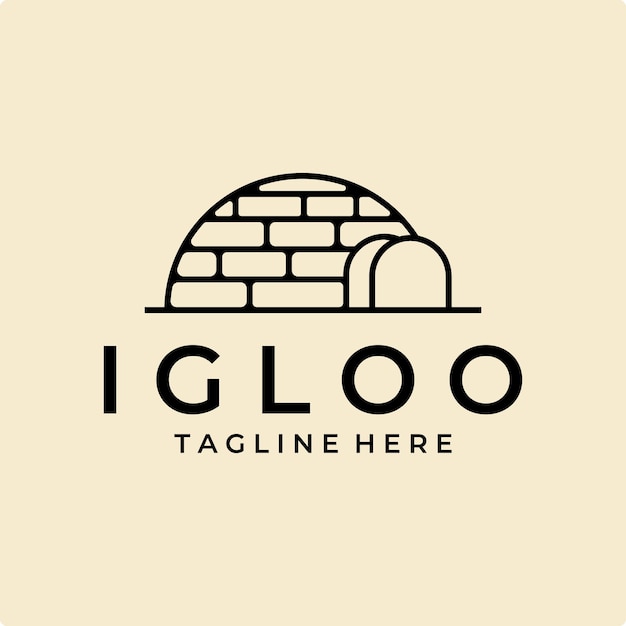 el logotipo de la casa del iglú el arte de la línea el vector la ilustración simple la plantilla del icono el diseño gráfico