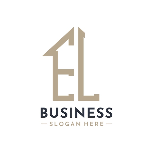 Logotipo de la casa de letras EL para el negocio inmobiliario Marca EL Administración de propiedades Iniciales modernas AA Diseño del logotipo