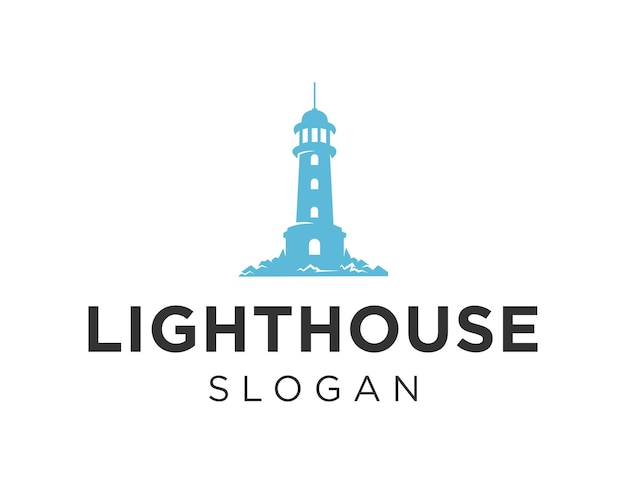 Un logotipo de casa de luz azul con un faro en la parte superior