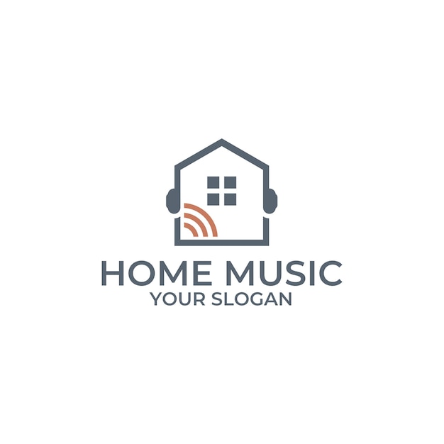 Logotipo de la casa de música simple Plantilla de diseño de logotipo de estudio de música