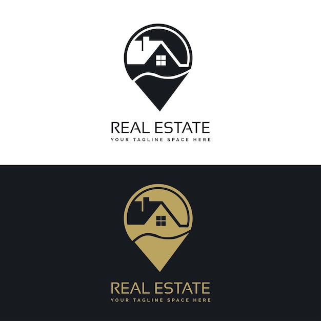 Logotipo de la casa de propiedad de construcción de bienes raíces vectoriales