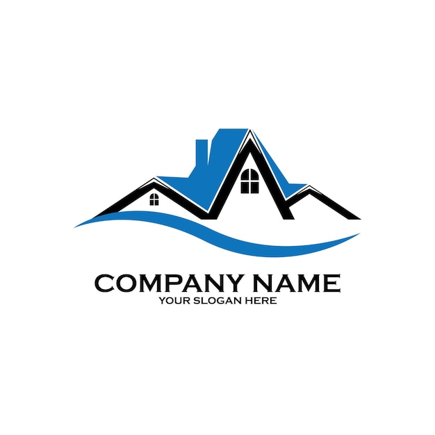 Logotipo de la casa de propiedad inmobiliaria y construcción