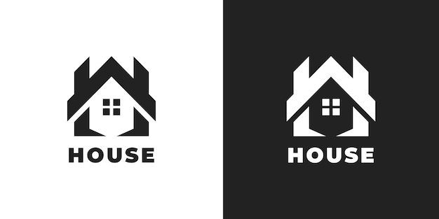 Logotipo de la casa Símbolo de la casa con la letra H para arquitectura de construcción de bienes raíces y logotipos de edificios
