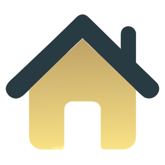 El logotipo de la casa simplista es un icono de primer plano con formas de colores y un gradiente.