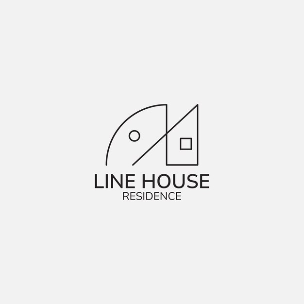 Logotipo de casa único a partir de líneas.