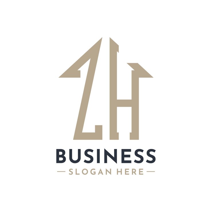 Vector logotipo de la casa zh para la marca de negocios inmobiliarios zh gestión de propiedades modernas iniciales aa diseño de logotipo de letras