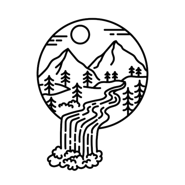 Logotipo de cascada Monoline