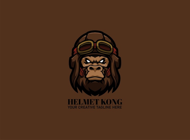 Vector logotipo de casco de avión king kong wear