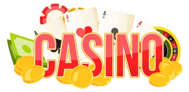 El logotipo del casino del juego de póquer gana el icono del premio mayor