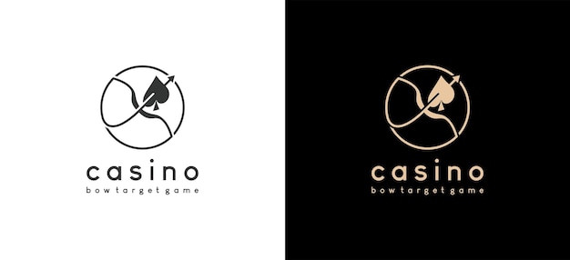 Logotipo del casino con el símbolo del arco y la flecha apuntando al icono de la pala