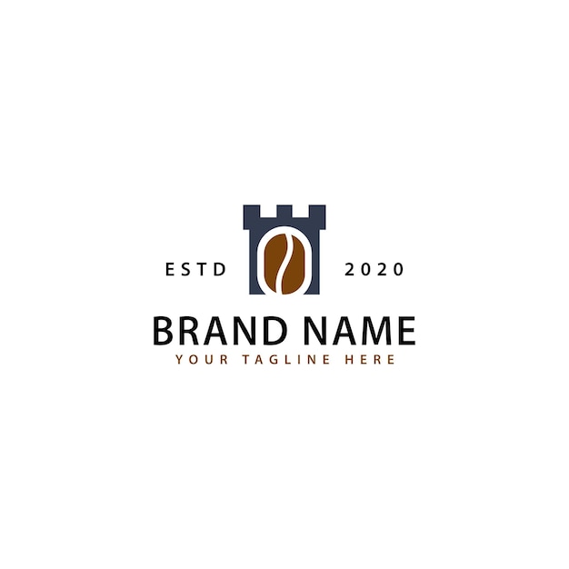 El logotipo del castillo del café en un estilo minimalista moderno