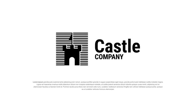 El logotipo del castillo es un icono de negocios de la compañía de lujo.