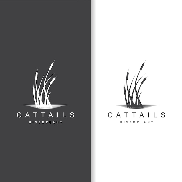 Y el logotipo de cattail river creek diseño de hierba minimalista simple para la marca comercial