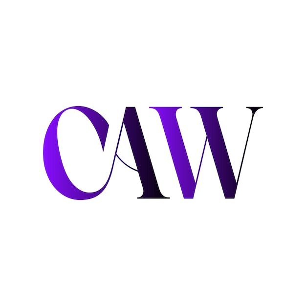 El logotipo CAW monograma elegante diseño de lujo letras iniciales moderno diseño de fuente vectorial de símbolo minimalista