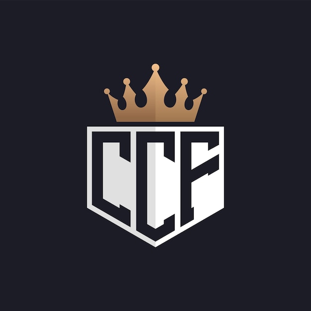 Logotipo CCF de lujo con corona iniciales elegantes logotipo de letra CCF para marcas exclusivas letra CCF monograma para empresas de alta gama